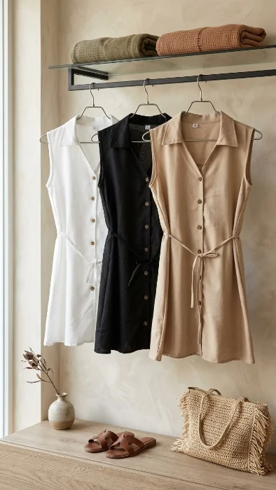 Vestido Camisero Liso