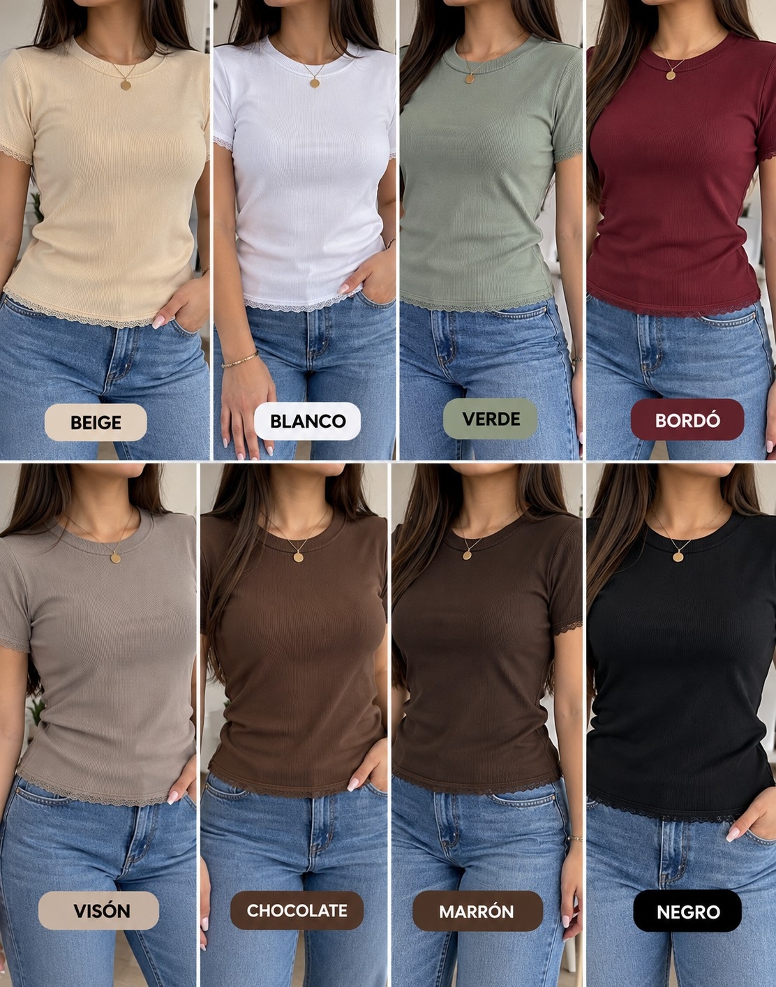 Remera Básica con Puntilla - Imagen 2