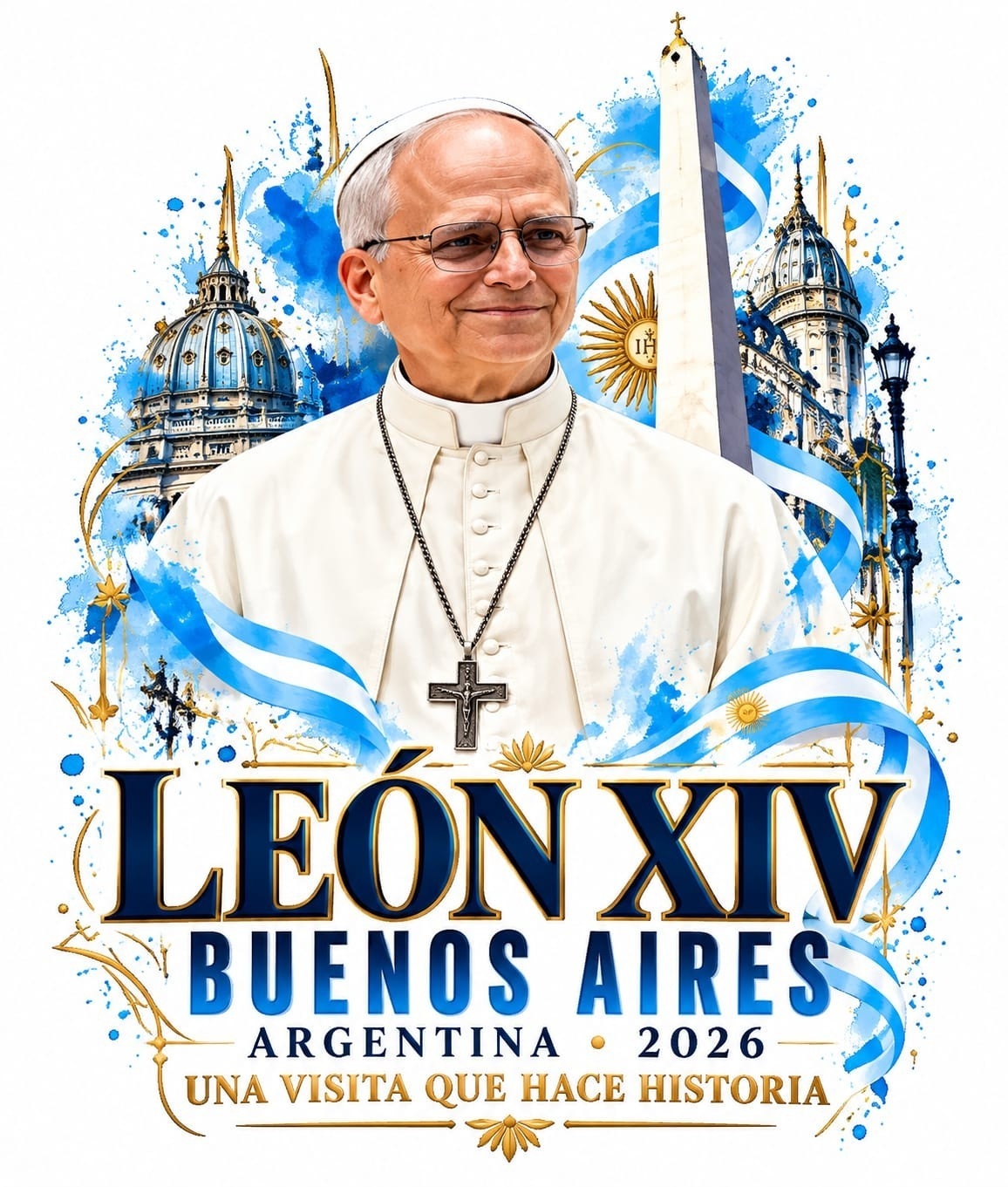 Remeras Algodón C/estampa del Papa Xiv - Imagen 2