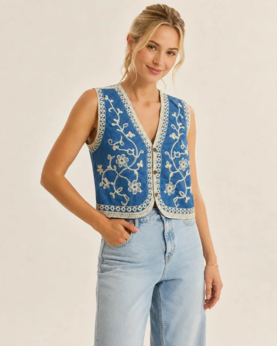 Chaleco Denim While"