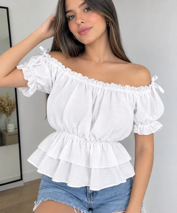 Blusa Off Shoulder con Volados