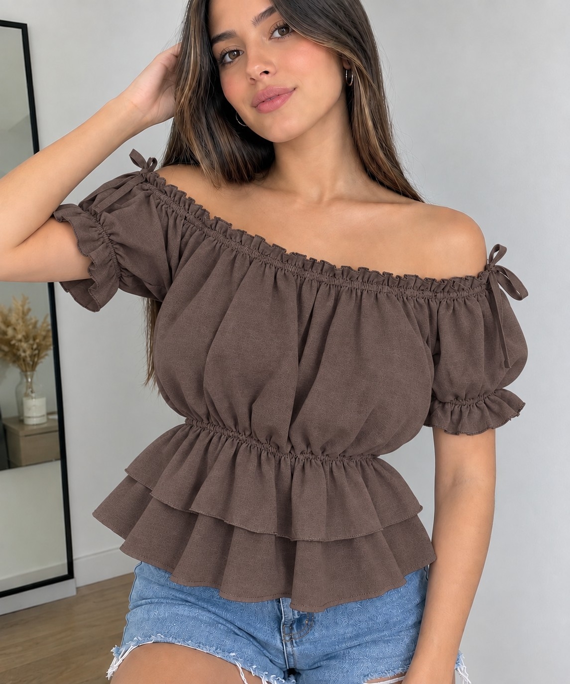 Blusa Off Shoulder con Volados - Imagen 2