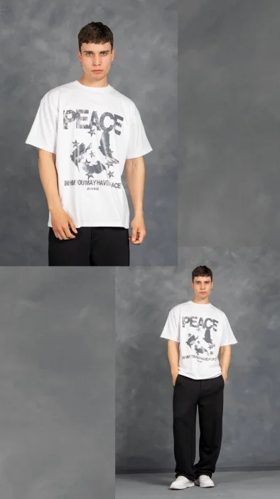 Remera Oversize Peace Algodon 20.1