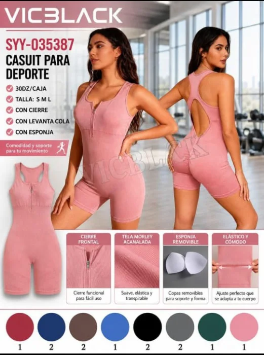 Catsuit Deportivo con Frunce y Cierre