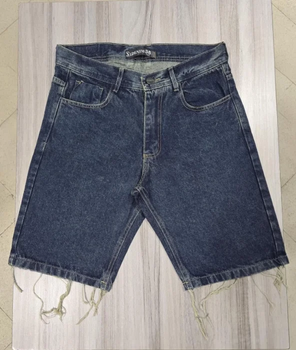 Bermuda Mom Especial Azul Óxido Oscuro Liso
