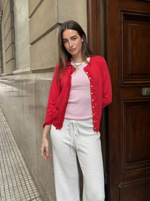 Cardigan con Volados Tejido