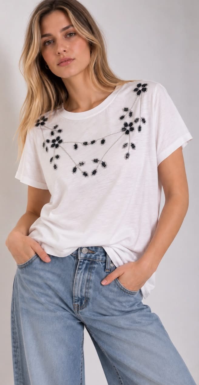 Remera Flame Bordada Importada - Imagen 2