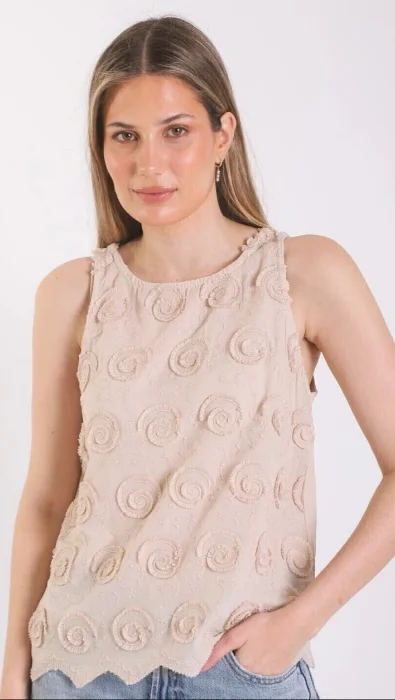 Musculosa Broderie Espiral Importado