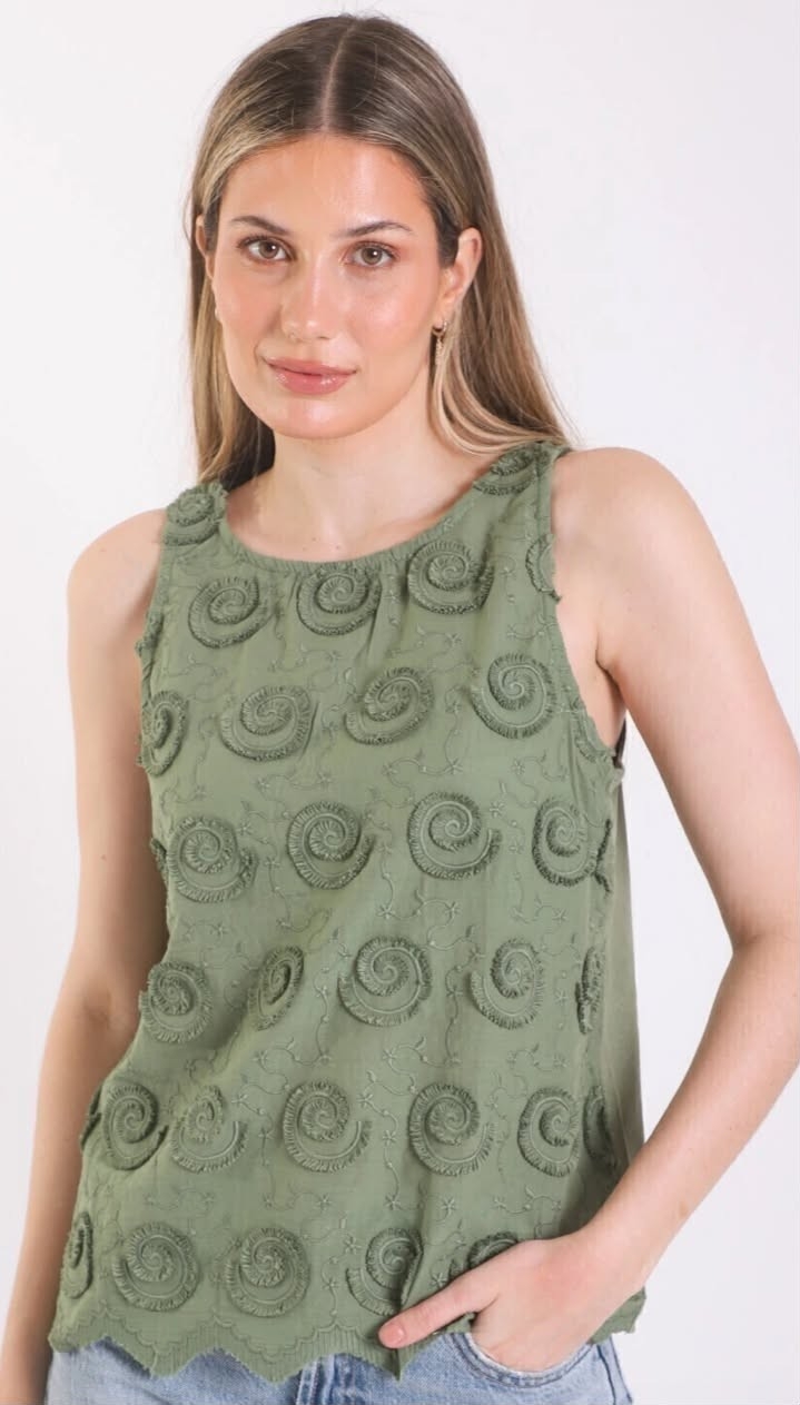 Musculosa Broderie Espiral Importado - Imagen 2