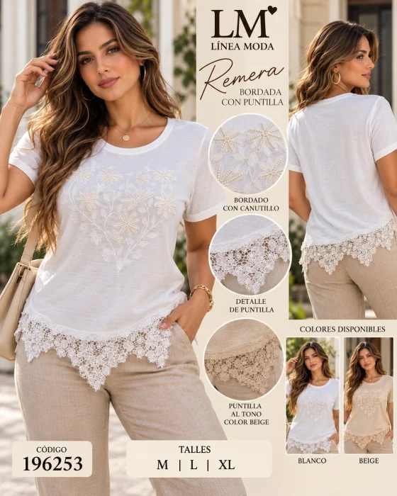 Remera de Modal Algodón con Detalles.196253