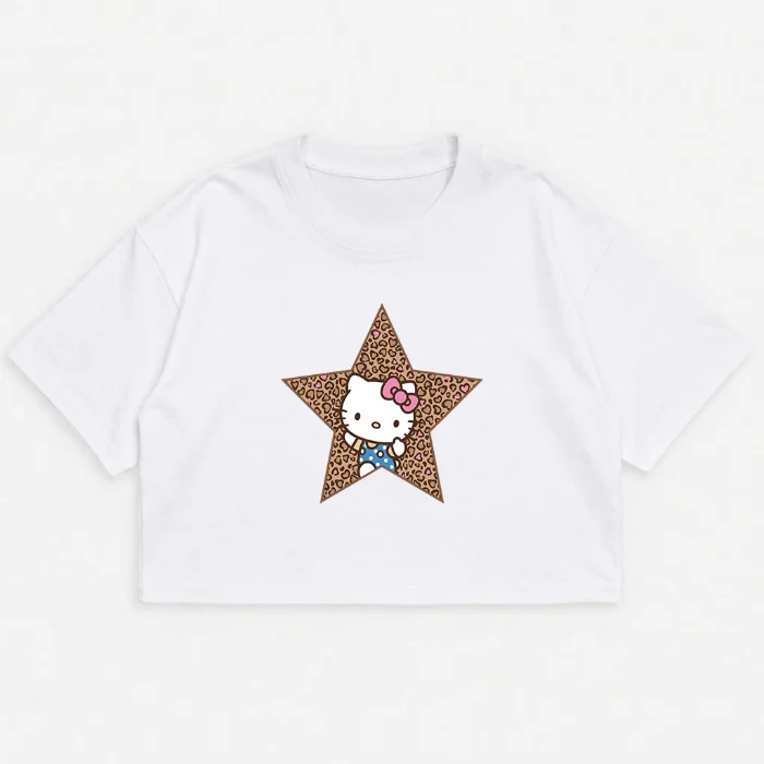 Dama- Crop Oversize Kitty Estrella Animal Print