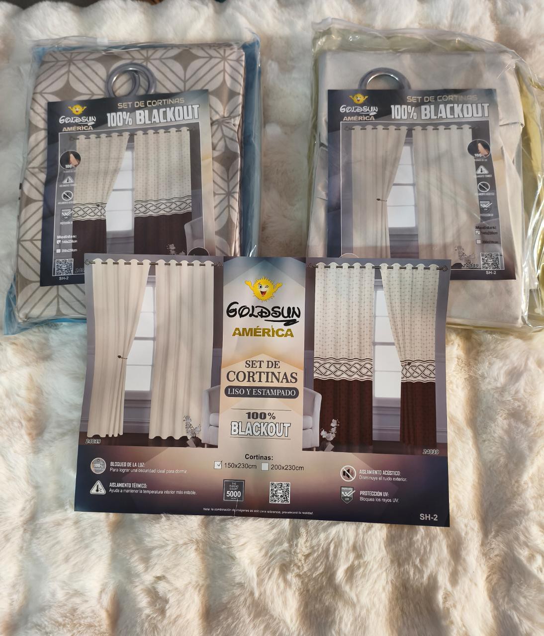 Cortinas Blackout Goldsun 2 en 1 
trae 1 Juego Liso y 1 Juego Estampado - Imagen 4