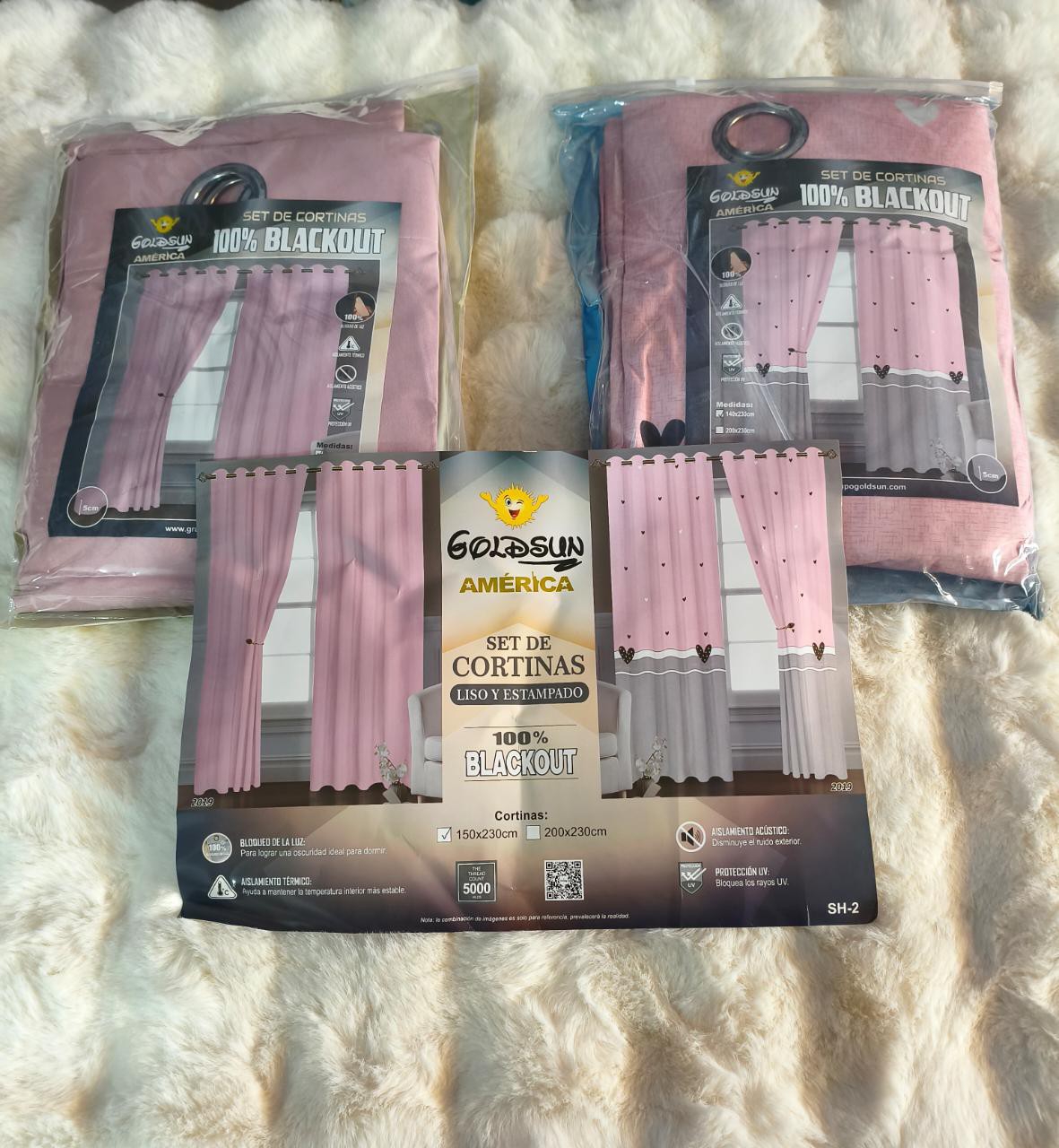 Cortinas Blackout Goldsun 2 en 1 
trae 1 Juego Liso y 1 Juego Estampado - Imagen 6