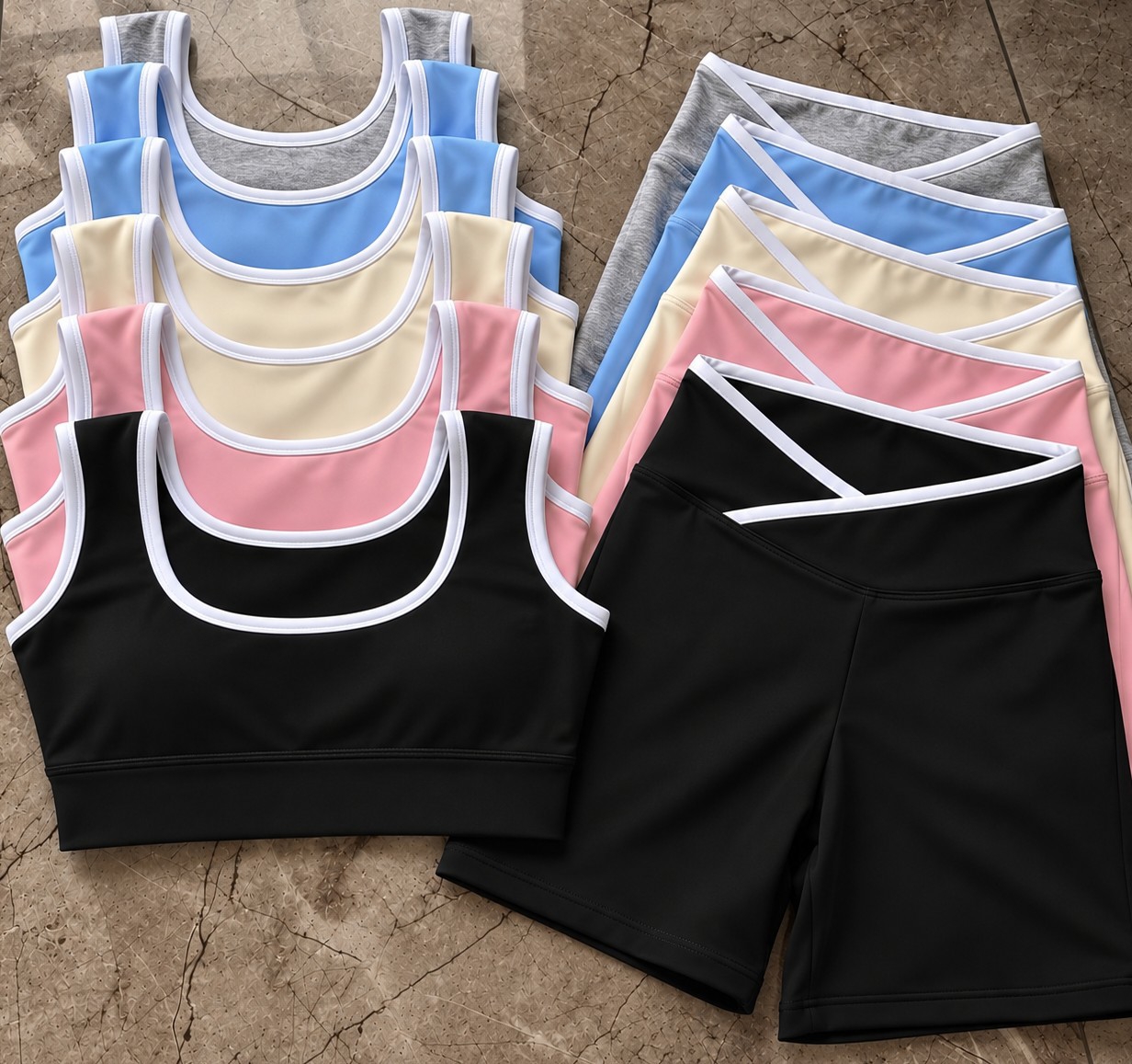 Conjunto Cruzado Top + Short de Lycra Deportiva - Imagen 2