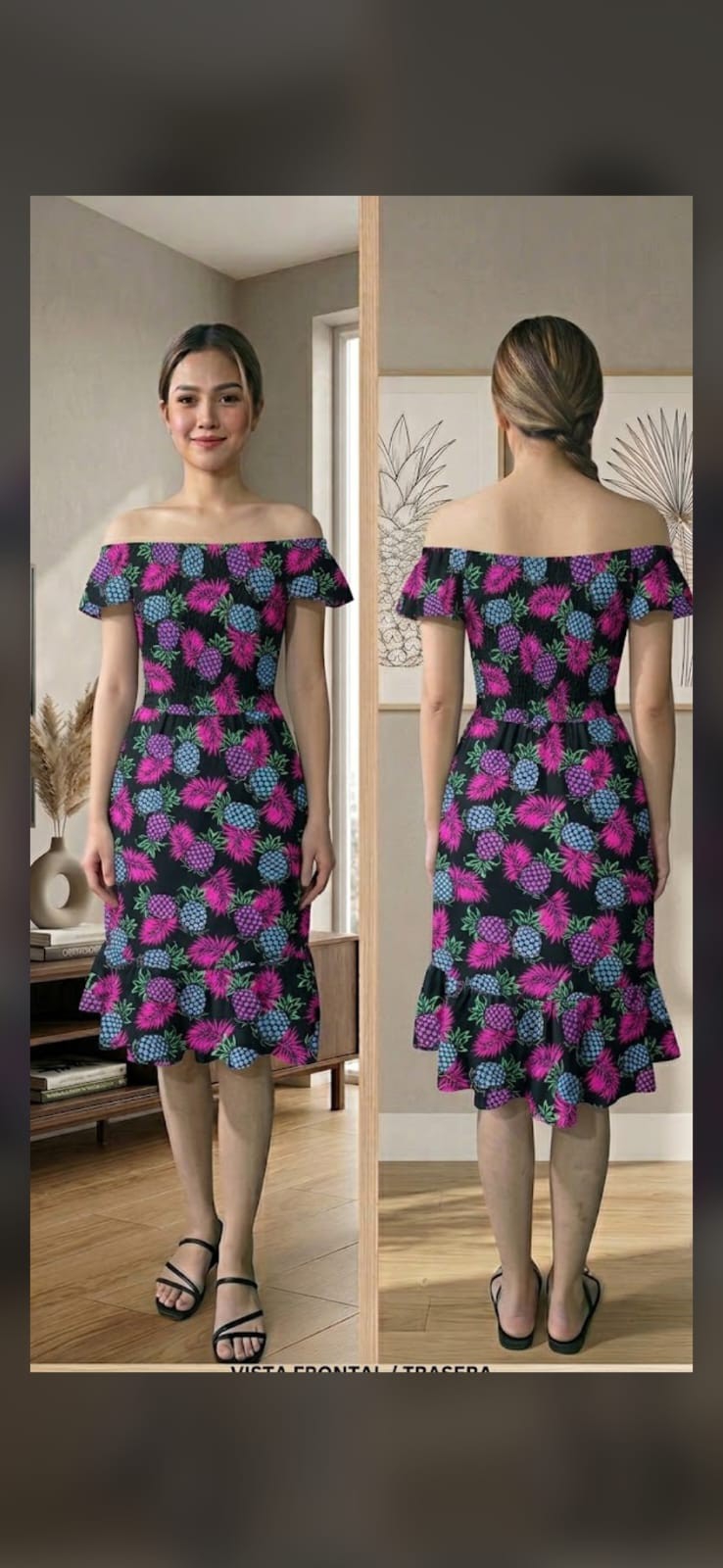 Vestidos  de Fibrana Estampado - Imagen 3