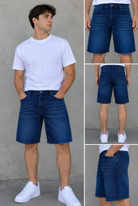Bermuda de Hombre Azul Gastado