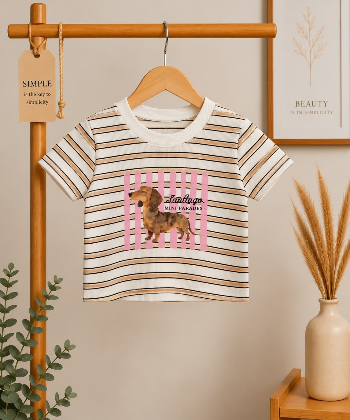 Remera Crop Rayada Estampada - Imagen 2