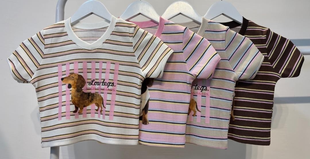 Remera Crop Rayada Estampada - Imagen 3