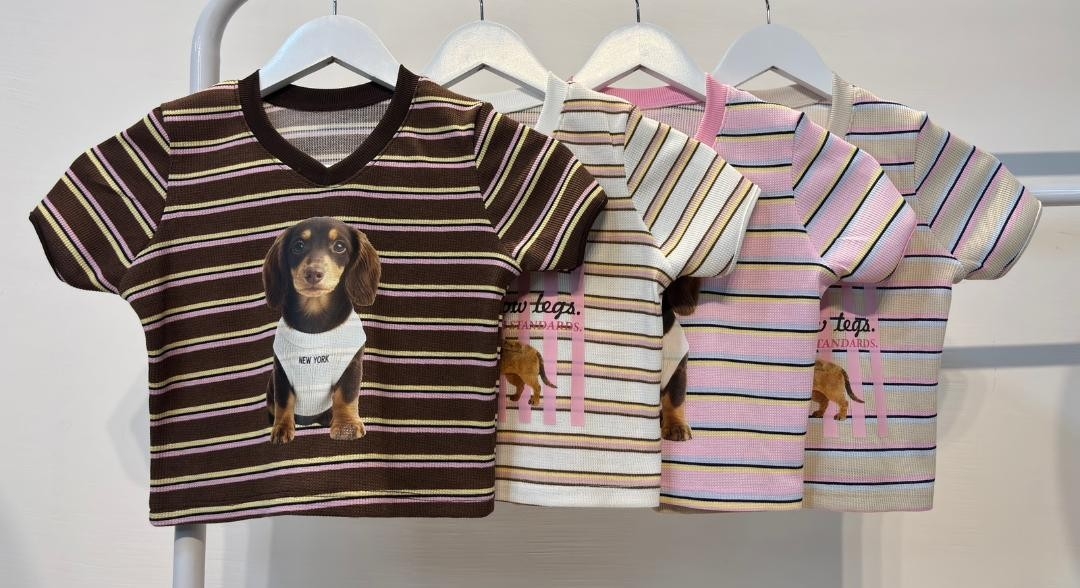 Remera Crop Rayada Estampada - Imagen 4