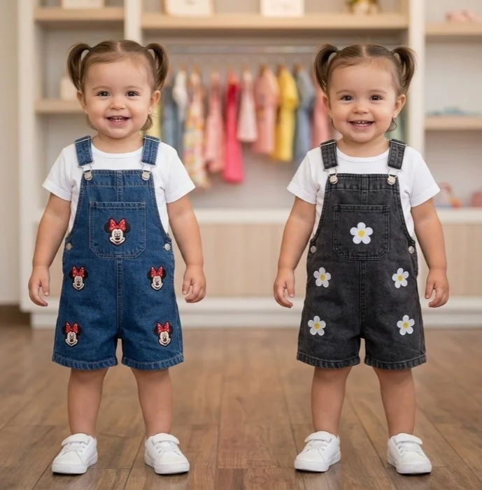 Jardinero Jeans Beba con Aplique