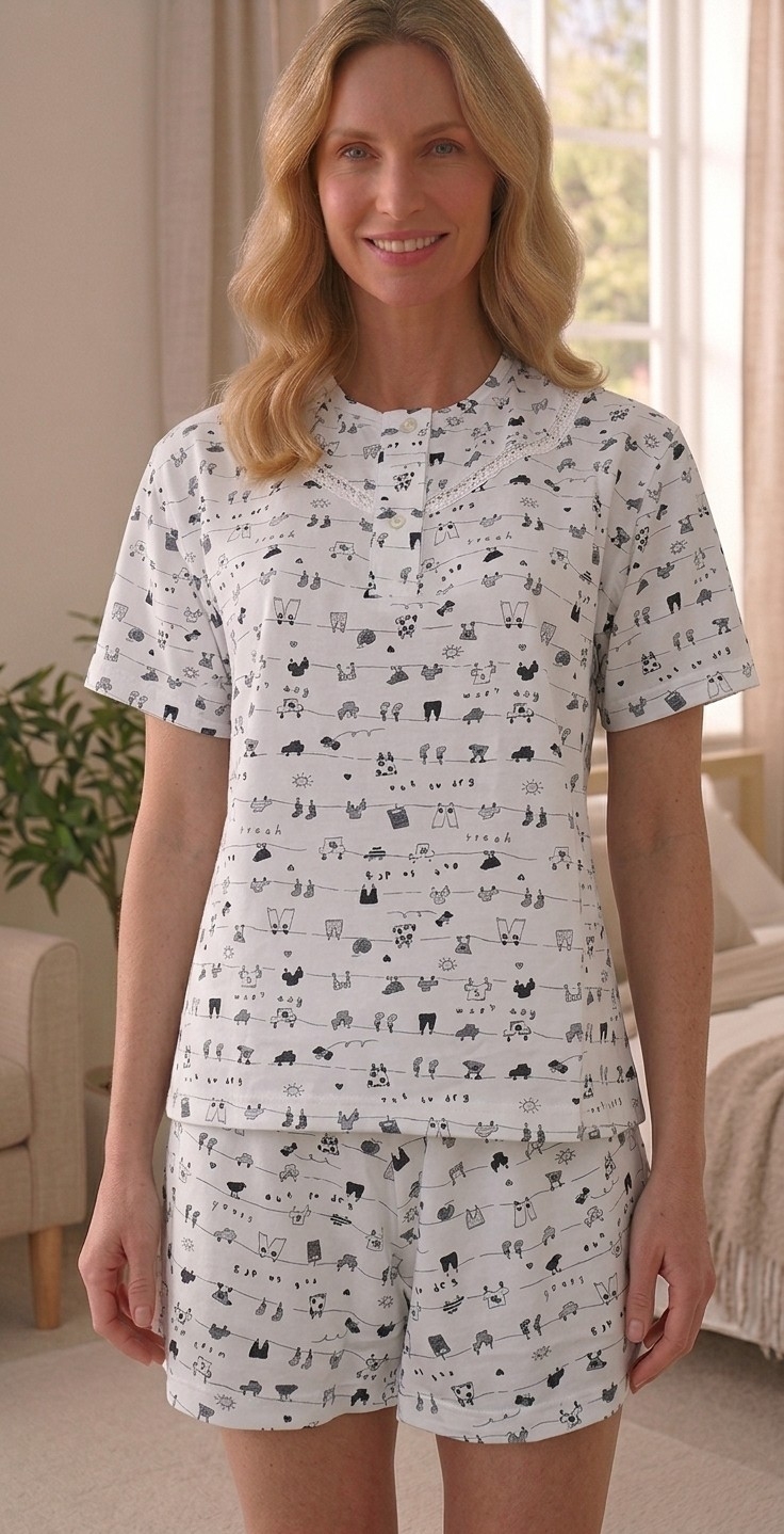 Conjunto Pijama Algodón Manga Corta - Imagen 3