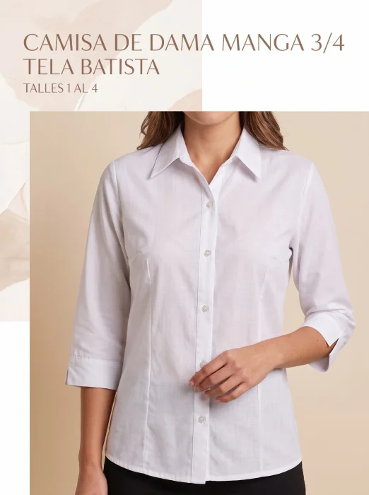 Camisa Blanca Dama 3/4
