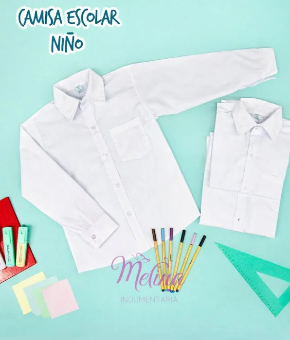 Camisa Escolar Niño Blanca