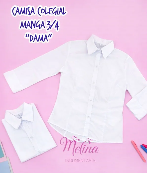 Camisa  Blanca Colegial Mujer