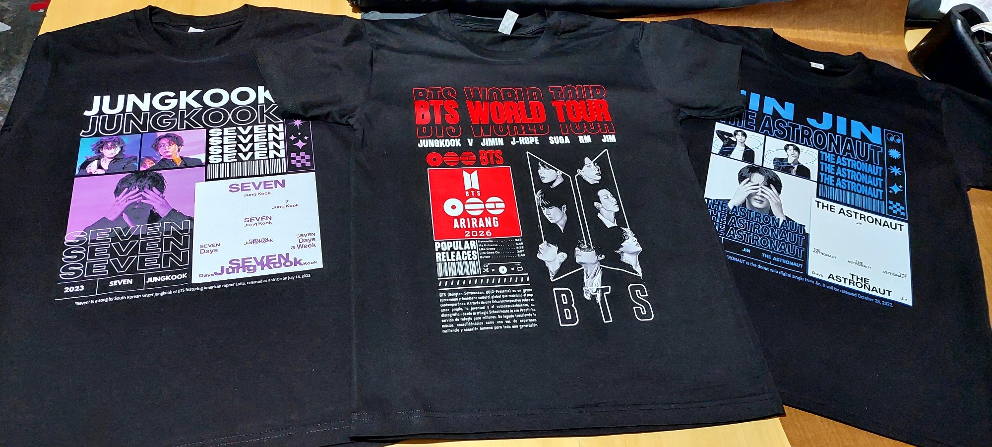 Combo Remeras Algodon Peinado Más Gorra Bts - Imagen 2