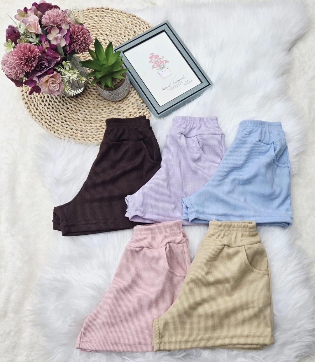 Conjunto Wafle Algodon. Remera Combinado y Short. - Imagen 3