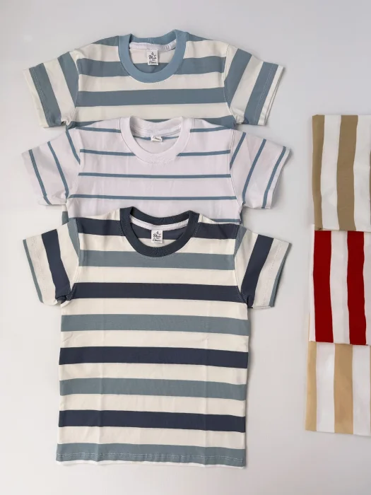 Remera Nene Rayada Algodon con Lycra