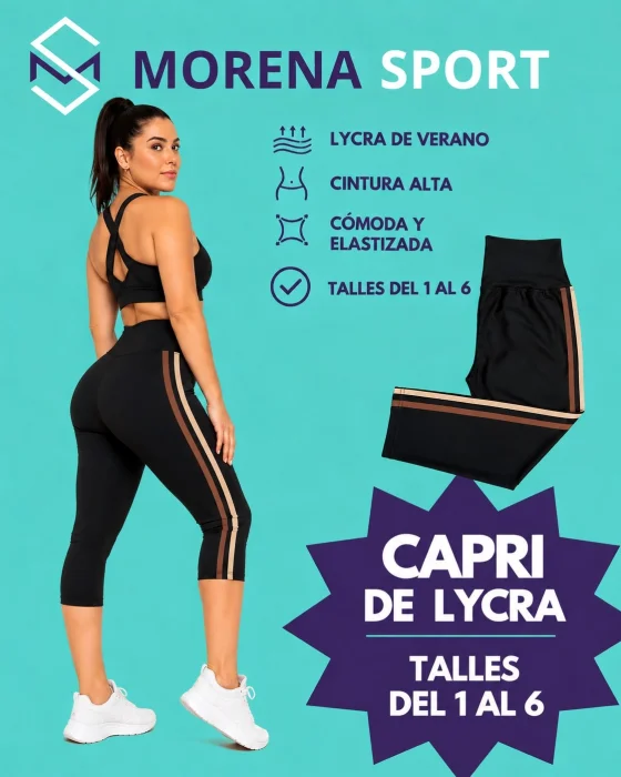 Capris Lycra Tiras Combinas