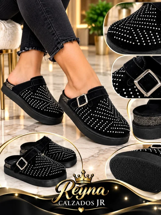 Sueco bajo Strass Dama Moda