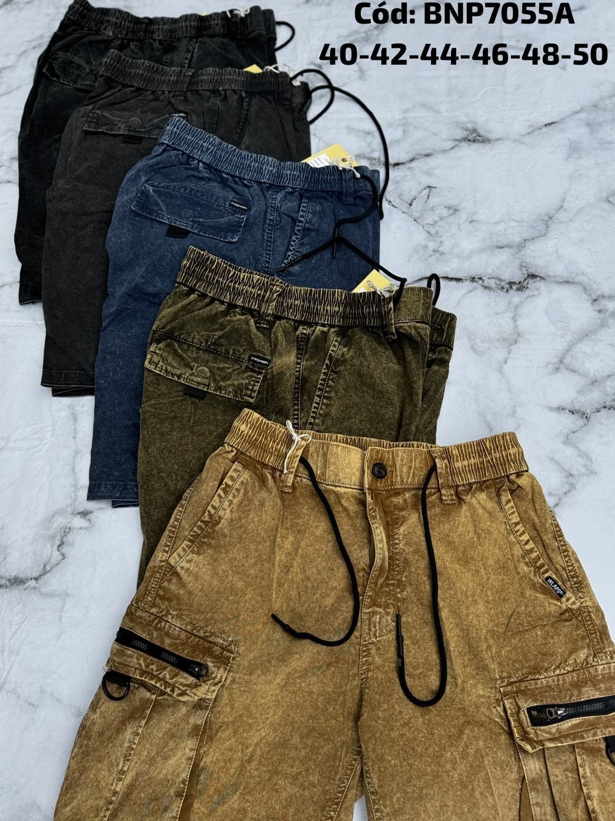 Bermuda Cargo Tipo Jean Cod:bnp7055a - Imagen 2