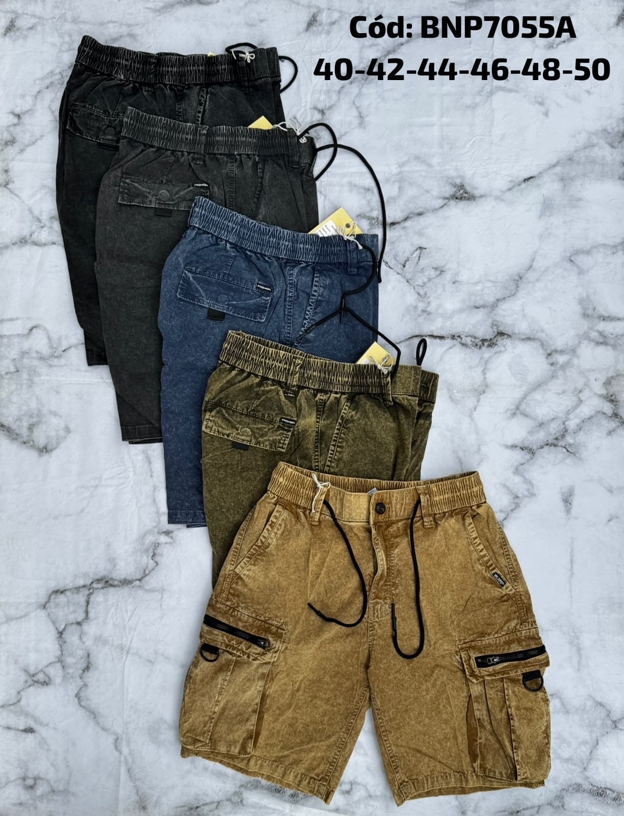 Bermuda Cargo Tipo Jean Cod:bnp7055a - Imagen 3
