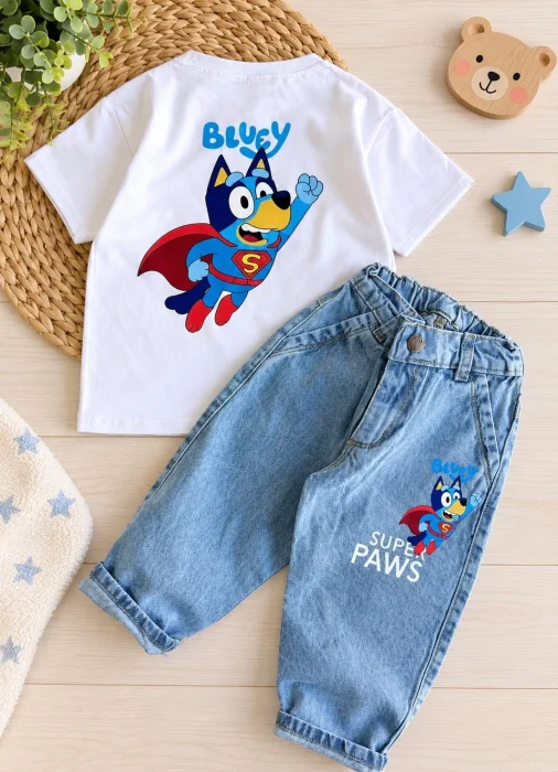 Remera Superbluey (doble Estampado)