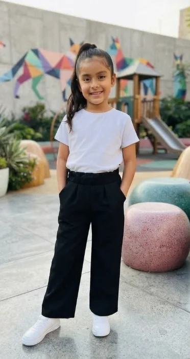 Pantalon Sastrero Niñas Com Bolsillo