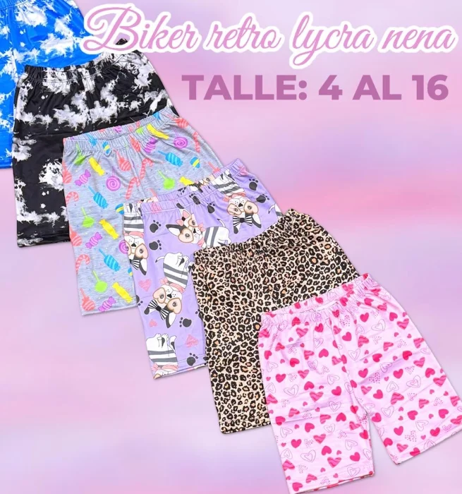 Biker Lycra Estampado Nena