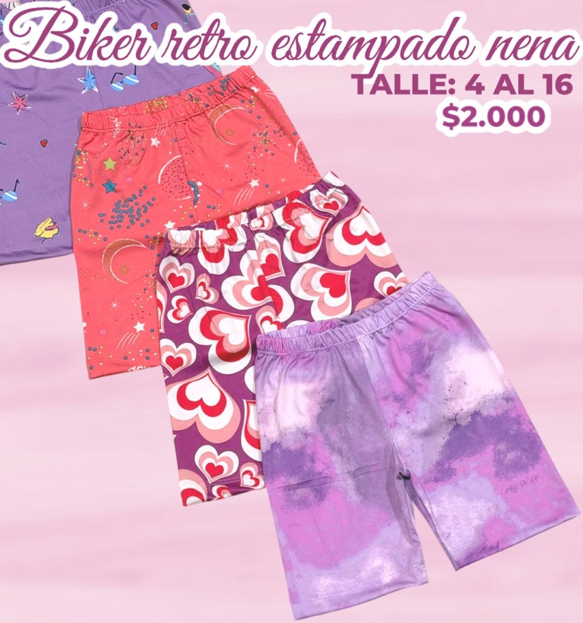Biker Lycra Estampado Nena - Imagen 2