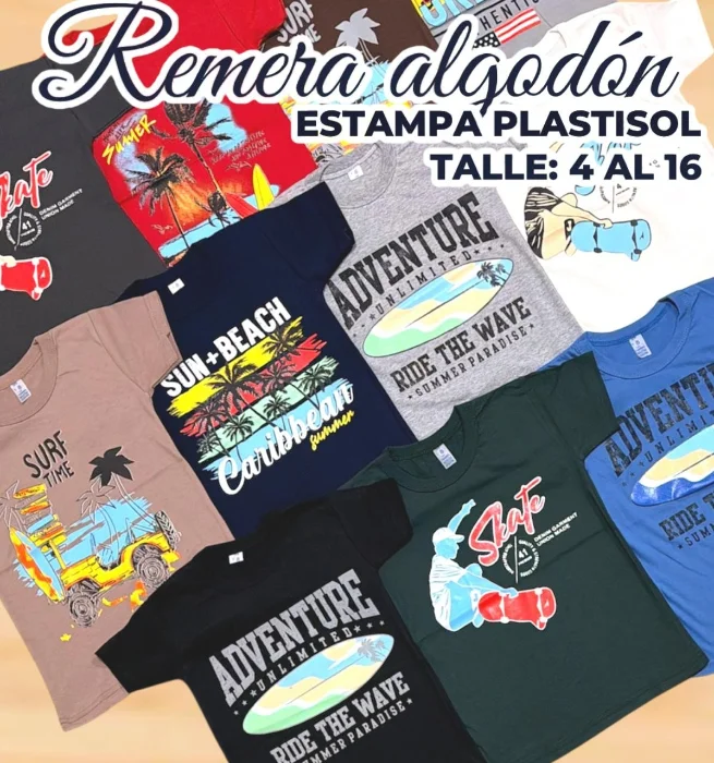Remera Nene Estampado Algodon Jersey