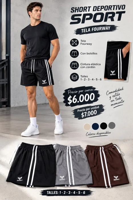 Short Deportivo de Hombre Sport