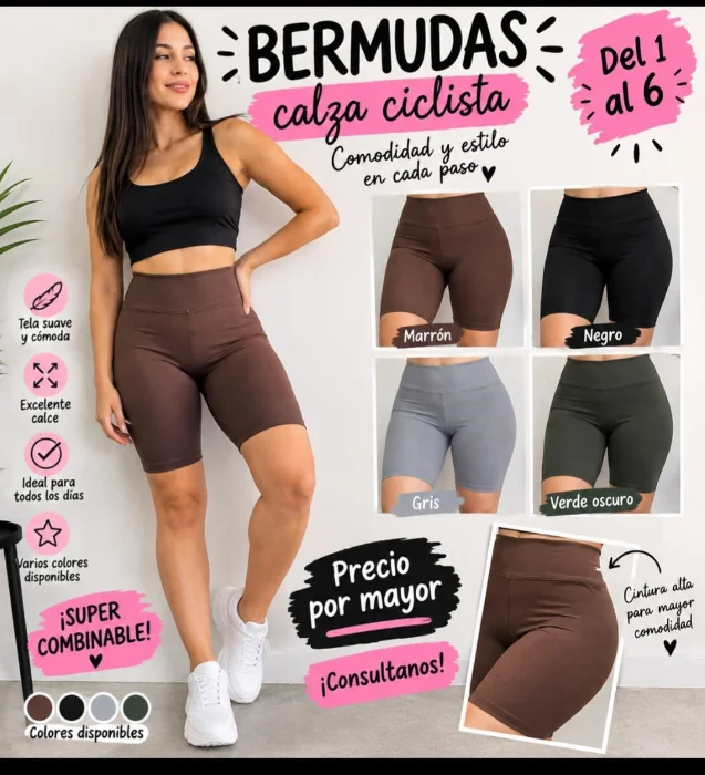 Bikers de Mujer Lisos Lycra