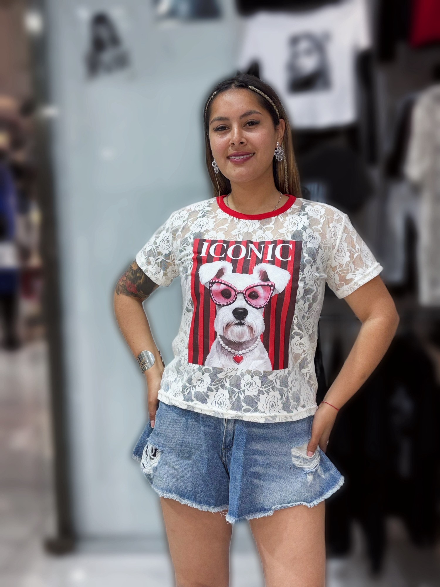 Remera Total Encaje Combinado Cuello Redondo 44 Iconic - Imagen 2
