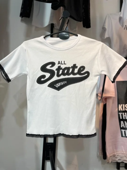 Remera de Rib Elastizada con Puntilla 0006 State