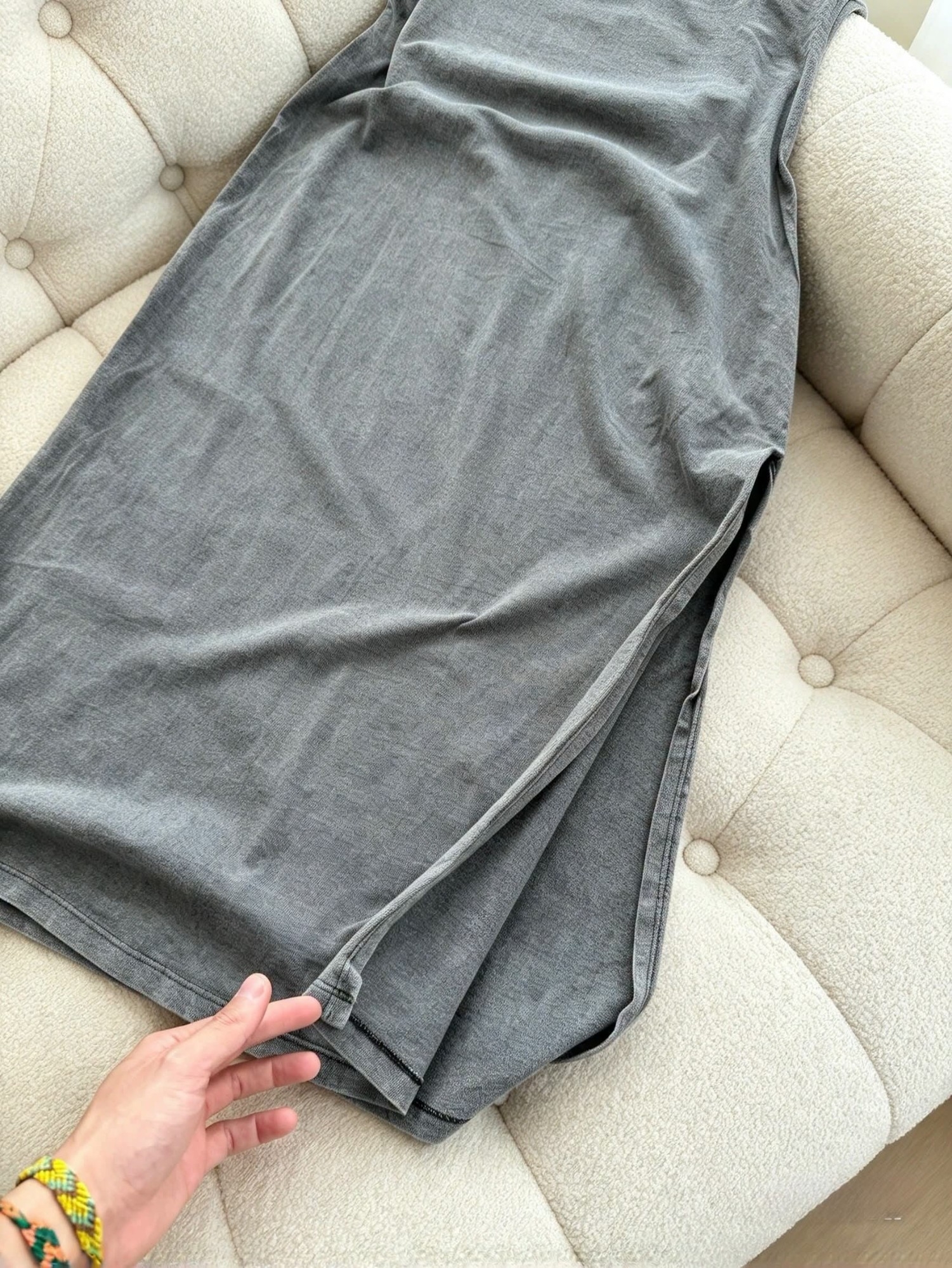Vestido Jaspeado con Tajo - Imagen 4