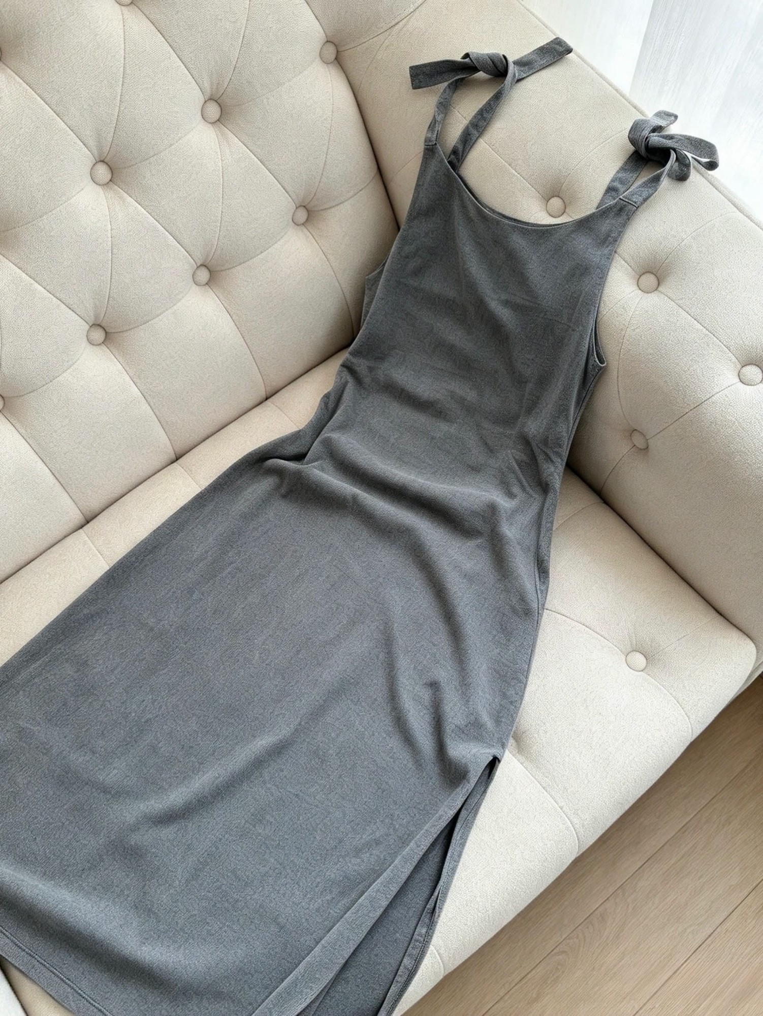 Vestido Jaspeado con Tajo - Imagen 5