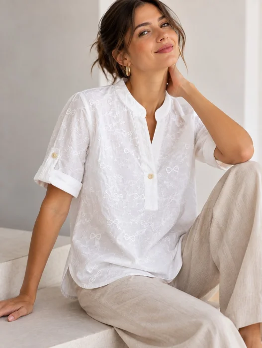 Camisa Broderie