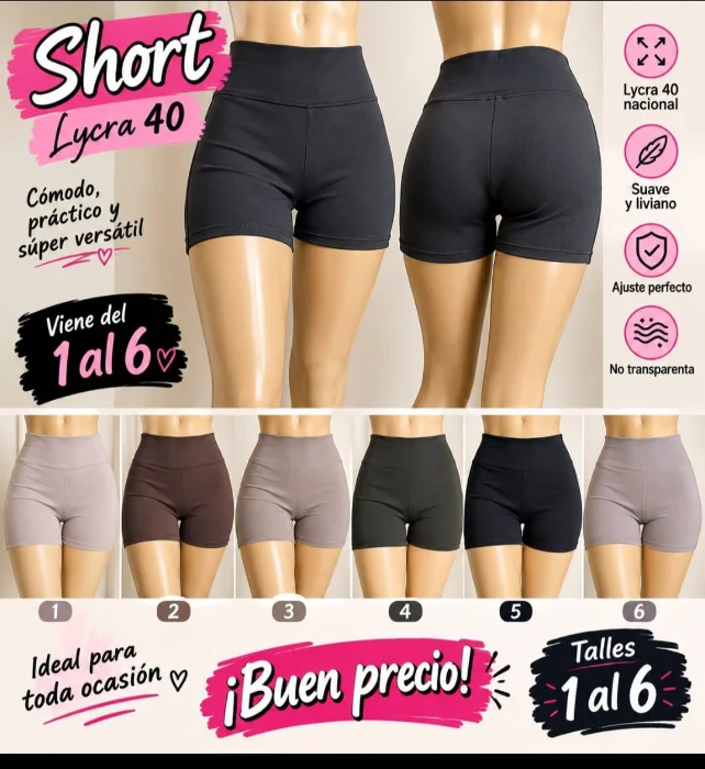 Short de Mujer Lycra Lisos