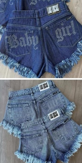 Shorts "baby Girls" con Strass las Locas Jeans - Imagen 6