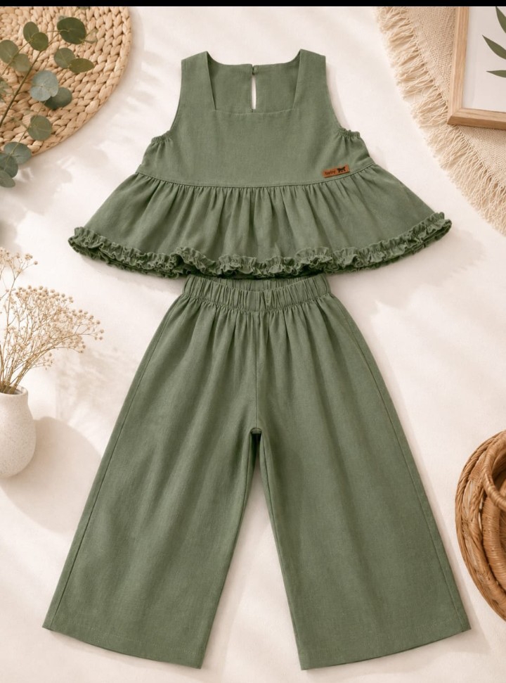 Conjunto de Lino con Volados de Nena - Imagen 2